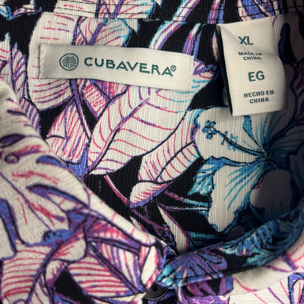 Cubavera Men’s Floral short sleeve button down, size Xl, brand new with tags!
